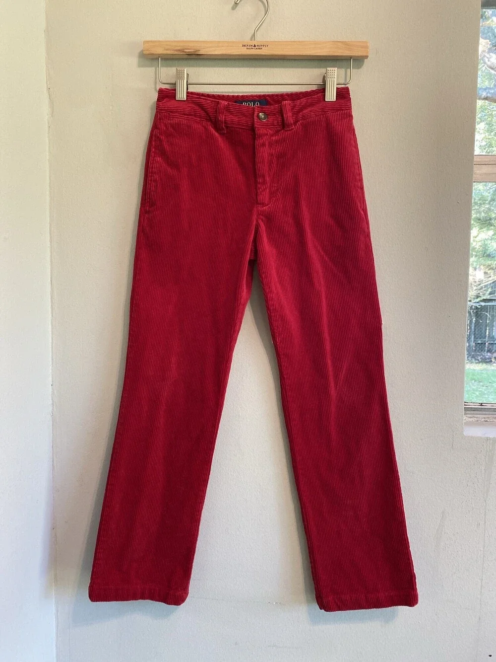 Polo Ralph Lauren Boys Red Bedford Straight Fit Corduroy Pant Size 8